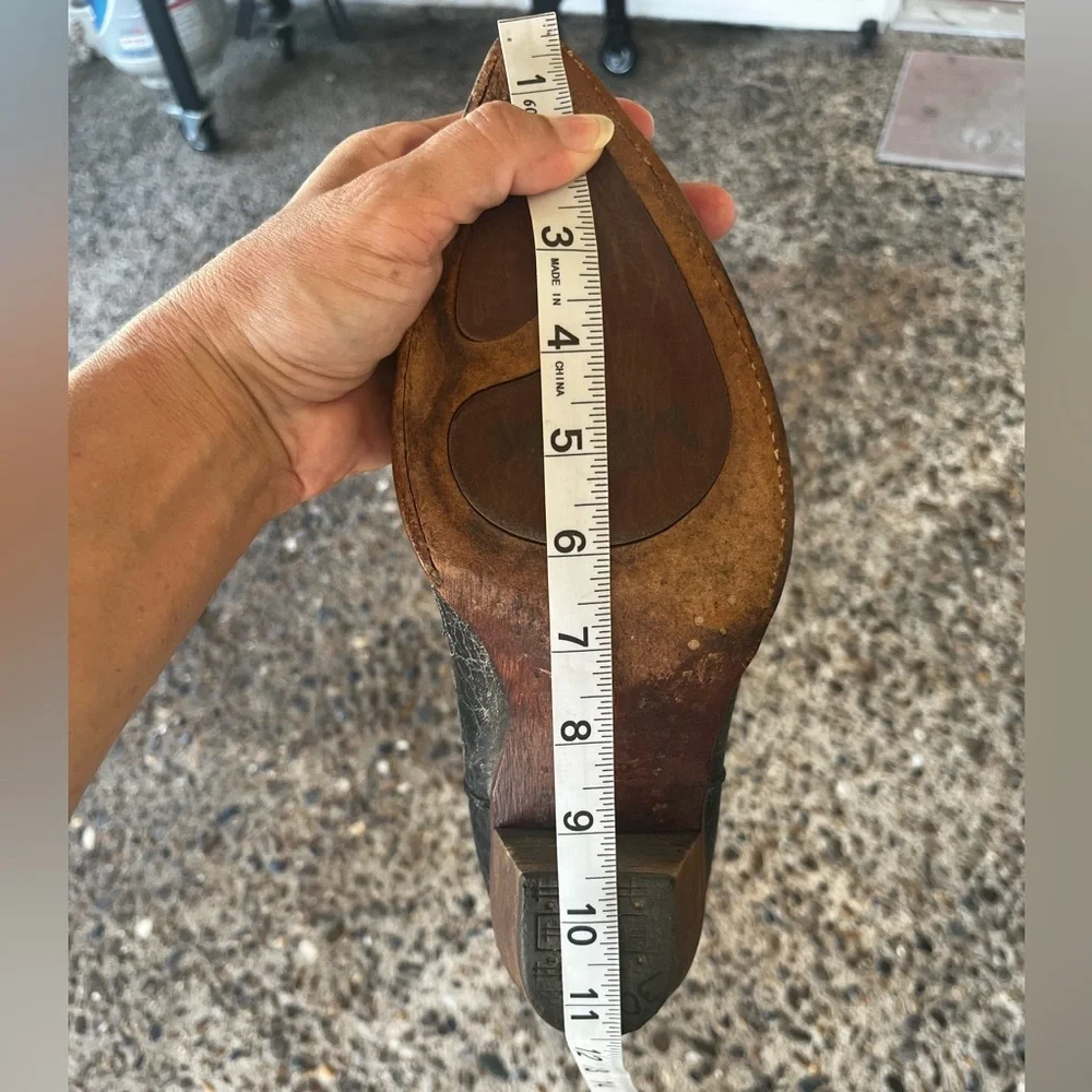 Corral Distressed Black Embroidered Heeled Boots - Picture 15 of 16